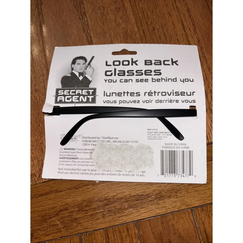 NEW Forum Novelties Secret Agent Look Back Glasses You Can See Behind You Spy